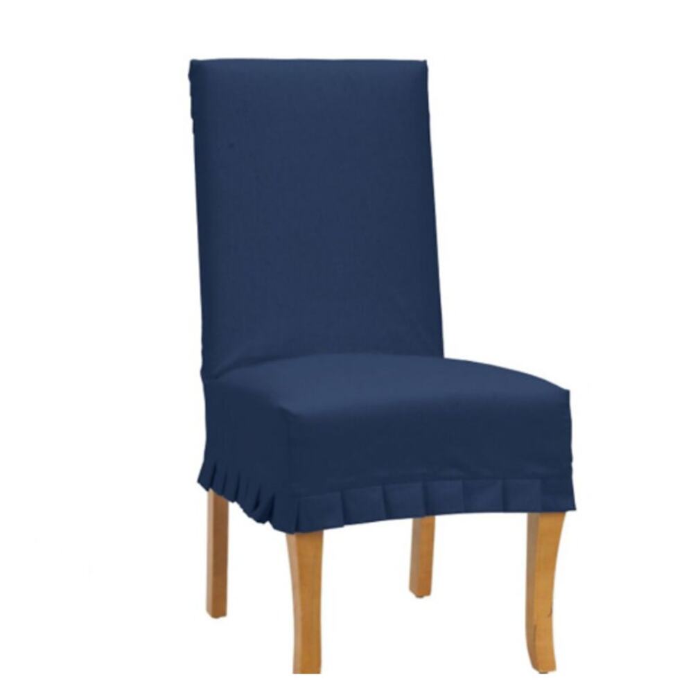 Ballard Designs Couture Chair Slipcover Checkered Cotton Box Pleat Parsons - Picture 7 of 7